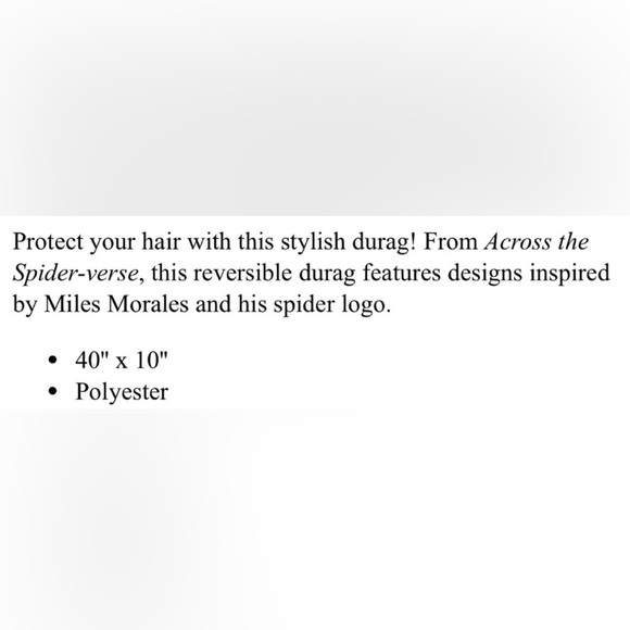 Marvel Spiderman Reversible Durag- NWT - Picture 4 of 4